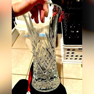 Real crystal vase for flowers or just decoration